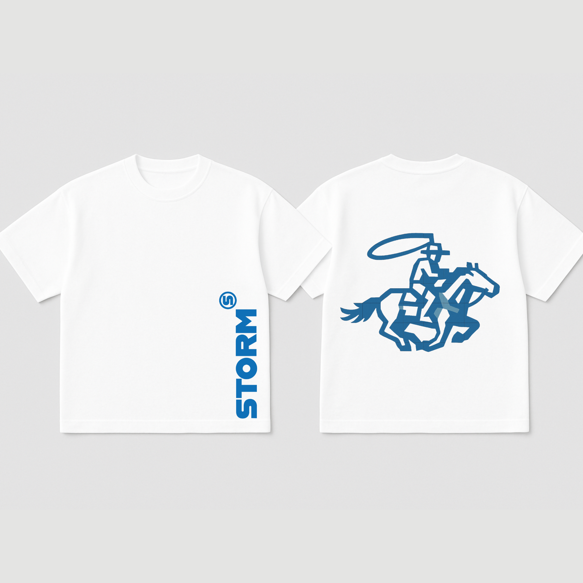 Cowgirl Blue Oversized White T-shirt