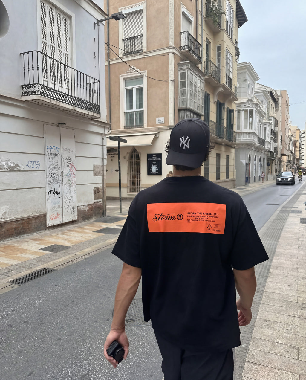 Oversized T-shirt black and Orange